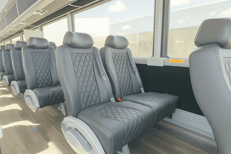 interior of Coach Bus Buena Park charter bus