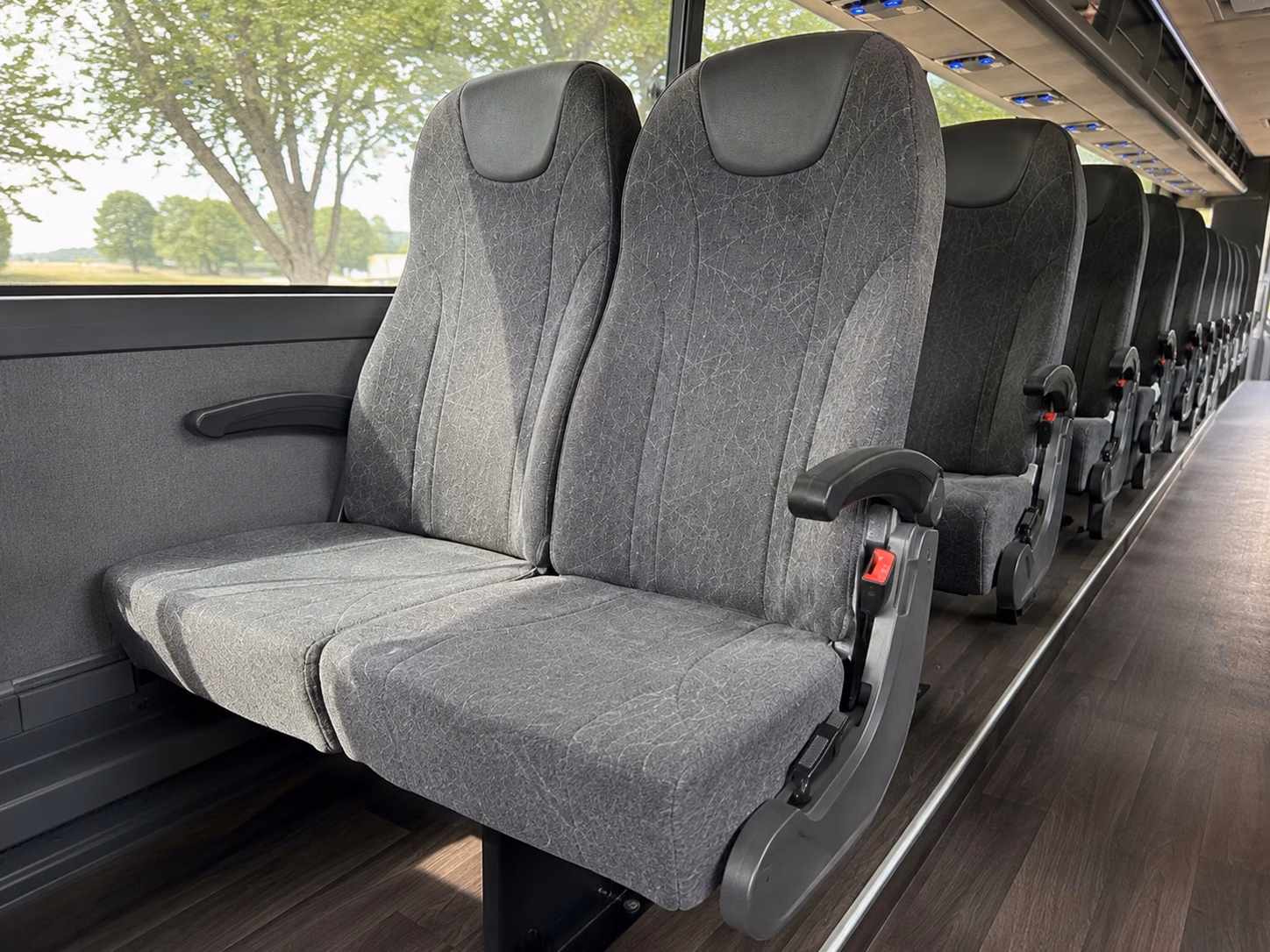 buena park charter bus interior